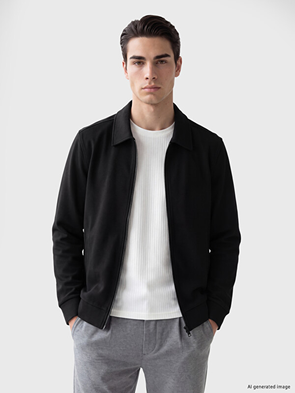LCWAIKIKI Classic Polo Collar Men's Zip-Up Sweatshirt
