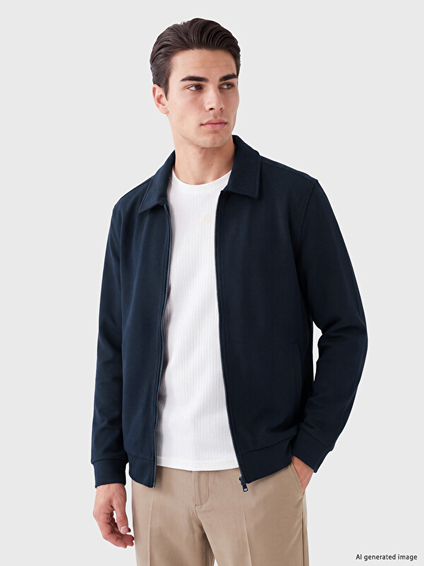 LCWAIKIKI Classic Polo Collar Men's Zip-Up Sweatshirt