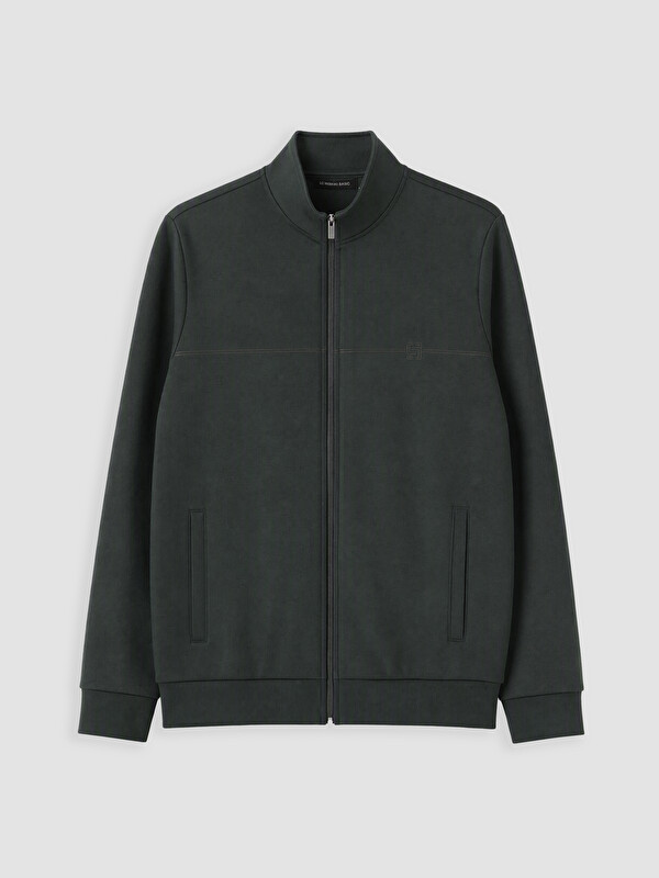 LCWAIKIKI Classic Man Green Zip-Up Sweatshirt