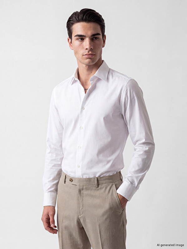 LCW BUSINESS Slim Fit Armürlü Erkek Gömlek