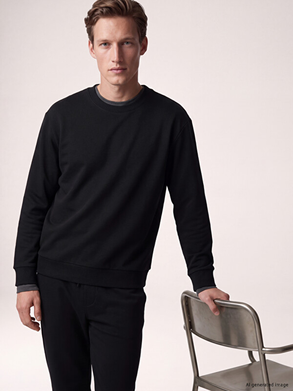 LCW Vision Bisiklet Yaka Erkek Sweatshirt