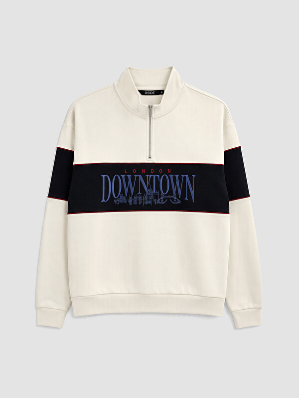 XSIDE Sweat-shirt épais à col montant pour homme
