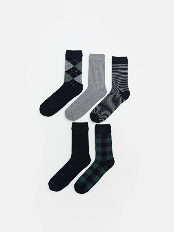LCW ACCESSORIES Patterned Men's Ankle Socks 5 Pack