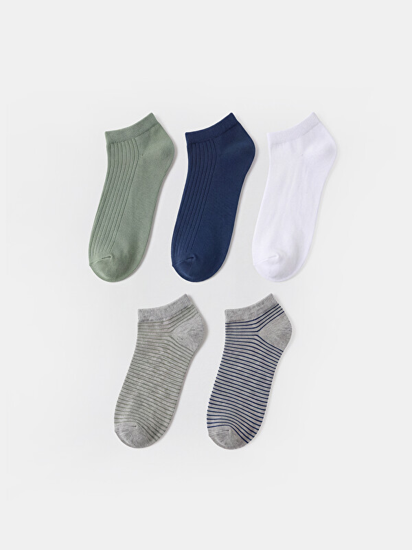LCW ACCESSORIES Patterned Men's Trainer Socks 5 Pack