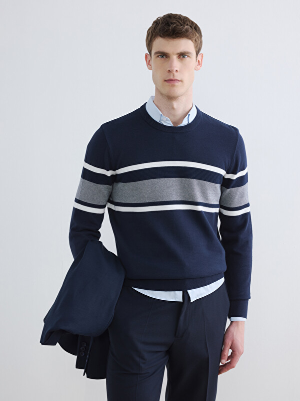 LCWAIKIKI Classic Man Navy Sweater