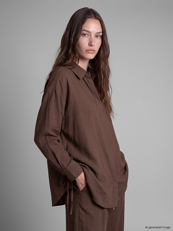 LCW Modest Sides Laced Women's Shirt Tunic