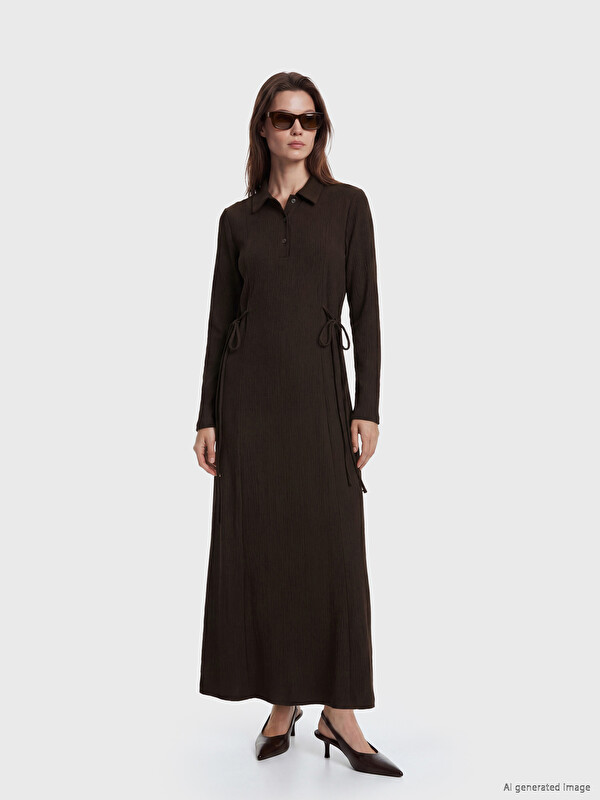 LCW Modest Γυναίκα Καφε Φόρεμα