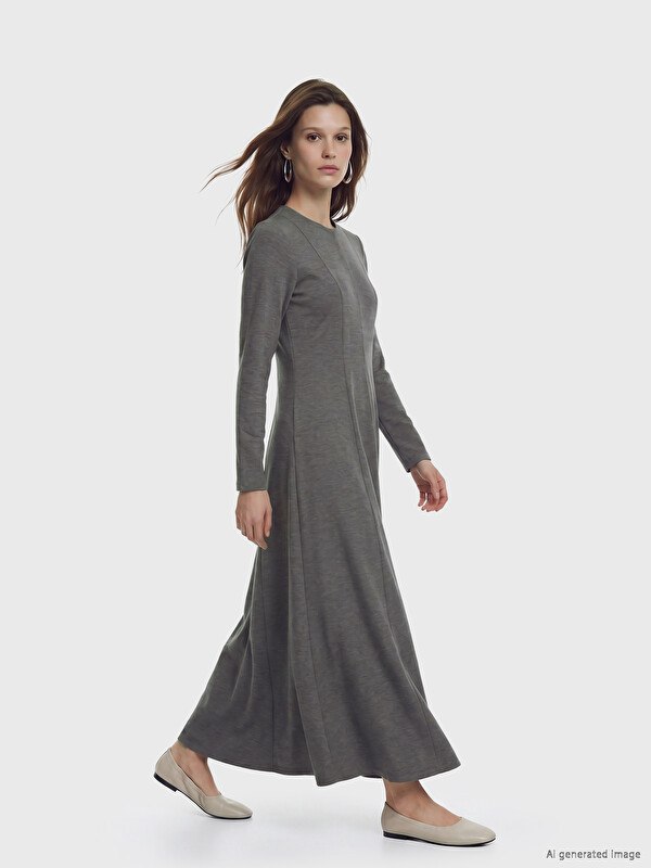LCW Modest جل درێژی A-Line بە قڵاوی گەردن