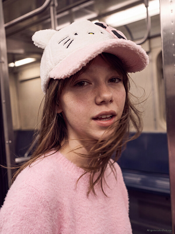 LCW ACCESSORIES Hello kitty кестеленген қыздар бейсбол кепкасы
