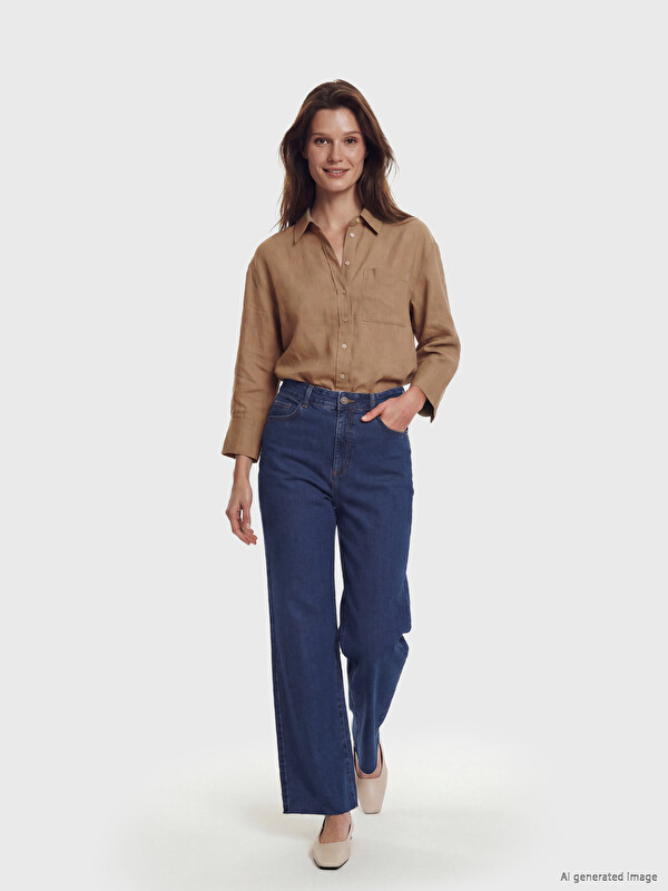 LCW Modest Wideleg Kadın Jean Pantolon