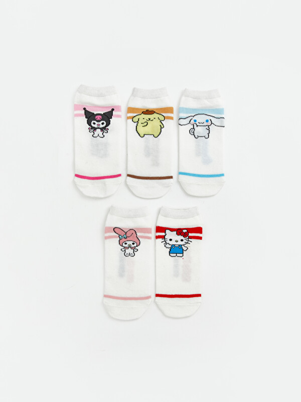 LCW Kids Hello Kitty Lisanslı Kız Çocuk Patik Çorap 5'li