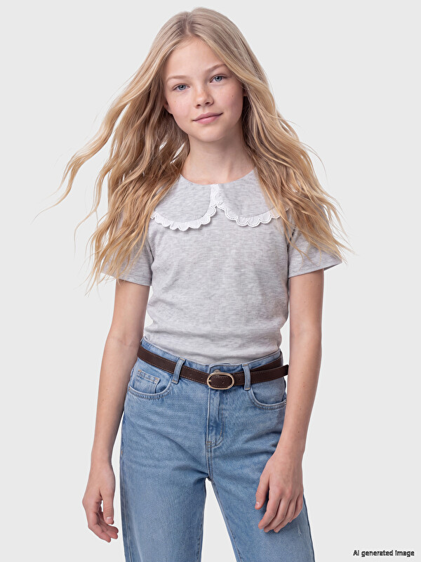 LCW Kids Bebe Yaka Kız Çocuk Tişört