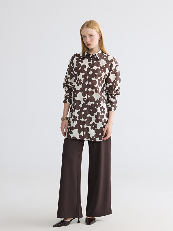 LCW Modest Beli Lastikli Kadın Krep Pantolon