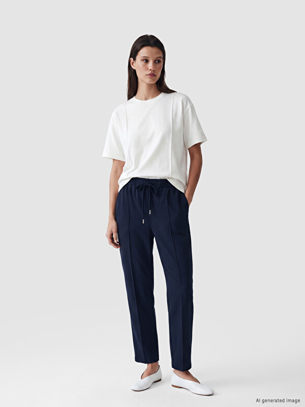 LCW Modest Elastic Waist Carrot Fit Women's Trousers