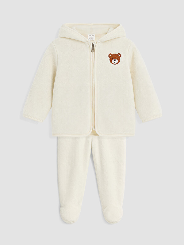 LCW baby Embroidered Baby Boys' Cardigan and Pants Set