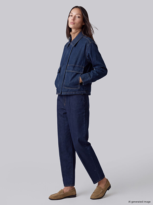 LCWAIKIKI Classic Yüksek Bel Barrel Fit Kadın Jean Pantolon