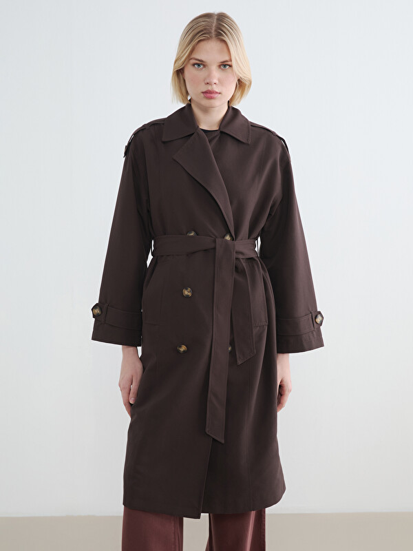 LCW Vision Double-Breasted Sash Women's Trenchcoat
