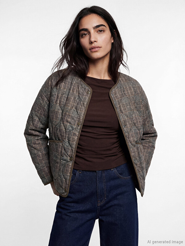 LCW Vision Crew Neck Quilted Women's Puffer Coat