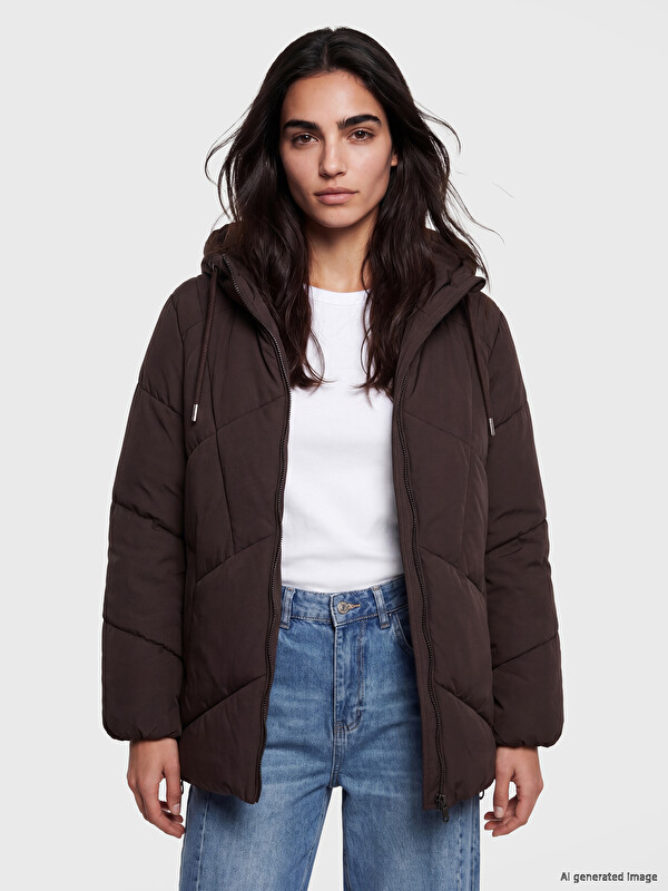 LCW Vision Hooded Quilted Women's Puffer Coat
