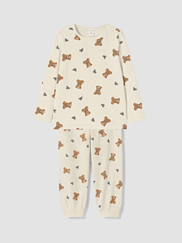 LCW Kids Girl Ecru Pyjama Set