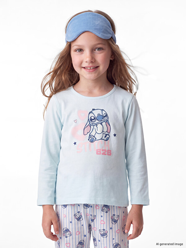 LCW Kids Lilo & Stitch Printed Girls' Pyjamas Set