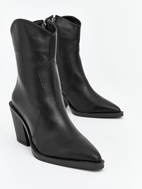 Lcw Steps Kahverengi Lcw Steps Deri Görünümlü Kadın Topuklu Ayakkabı