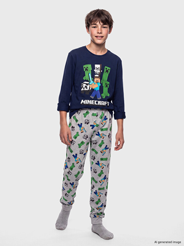 LCW Kids Minecraft Licensed Boys' Pyjamas Set
