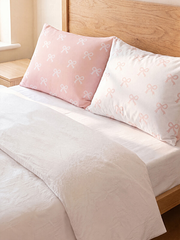 LCW HOME Bow Patterned Pillowcase 2 Pack 50x70 cm