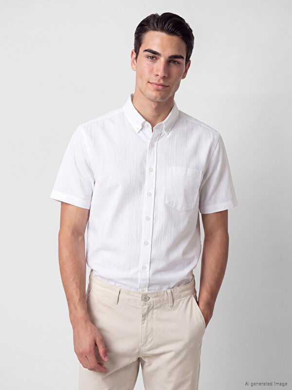 LCWAIKIKI Classic Regular Fit Men's Textured Shirt