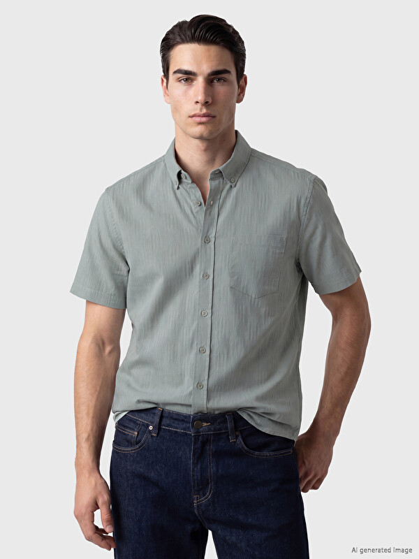 LCWAIKIKI Classic Regular Fit Men's Textured Shirt