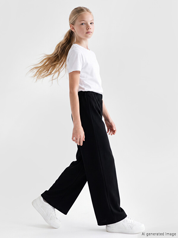 LCW Kids Pantaloni de Trening de Fete Plisați cu Talie Elastică