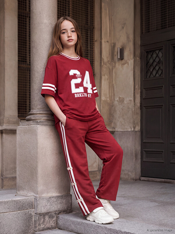 LCW Kids Pantaloni De Trening Wide Leg Pentru Fete, Atingere Fină