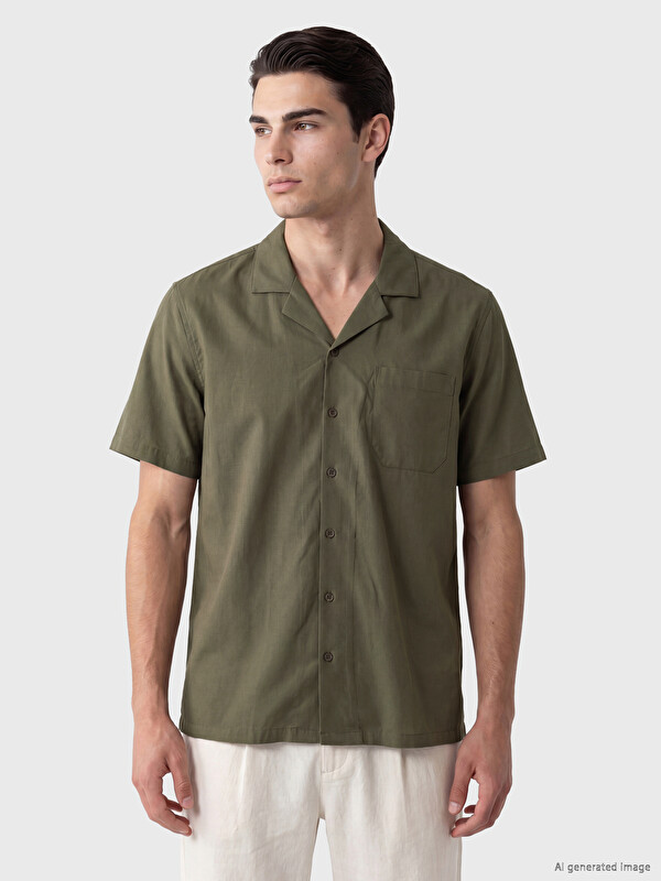 LCWAIKIKI Classic Regular Fit Resort Collar Men's Shirt