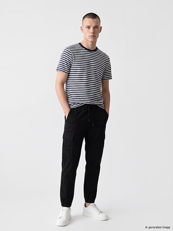 XSIDE Pantaloni Jogger Negru Bărbat
