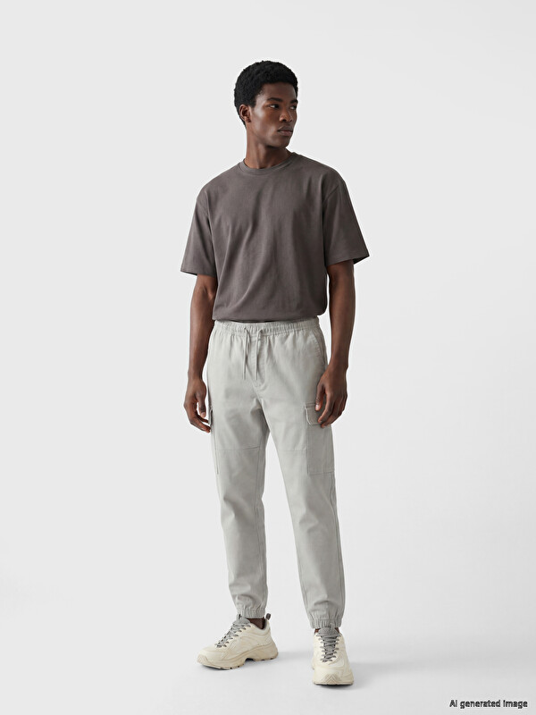 XSIDE Regular Fit muške jogger pantalone od gabardina