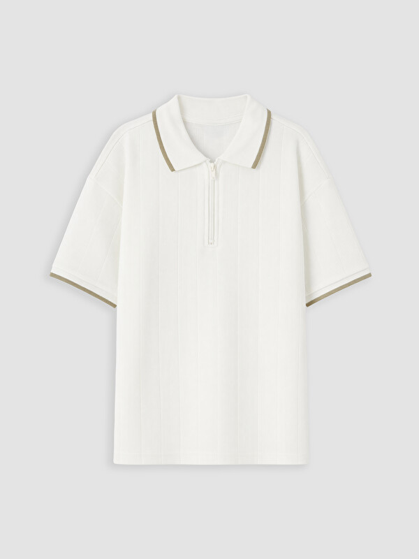 LCW Kids Polo Collar Zippered Boys' T-Shirt