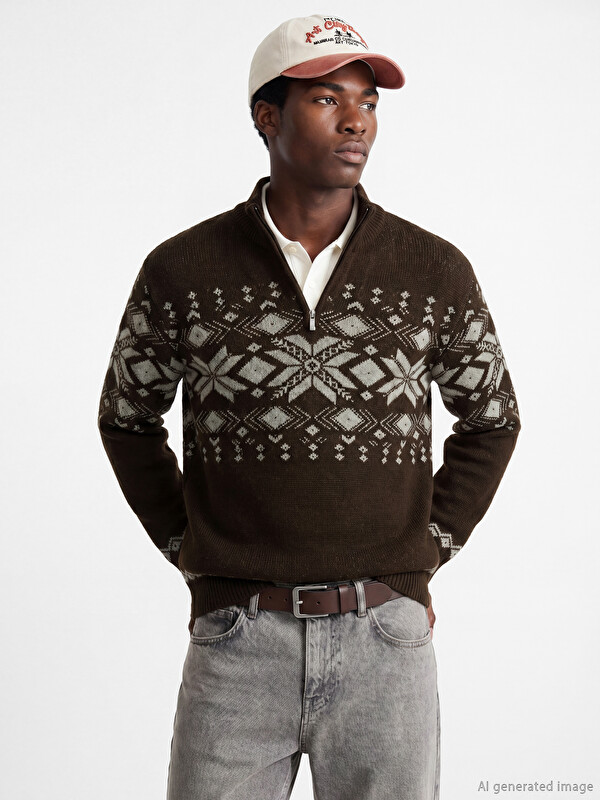 XSIDE Mock Neck Men's Knitwear Sweater