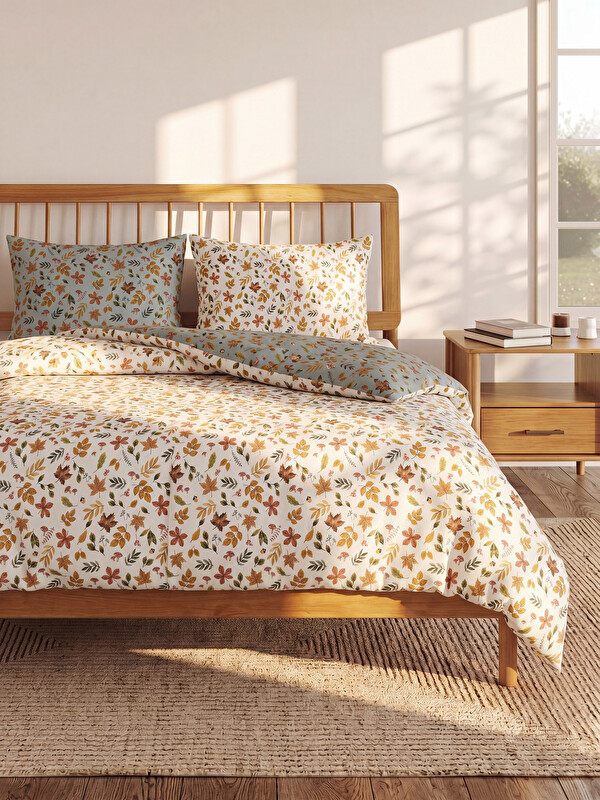LCW HOME Flower Patterned Double Person Duvet Cover Set