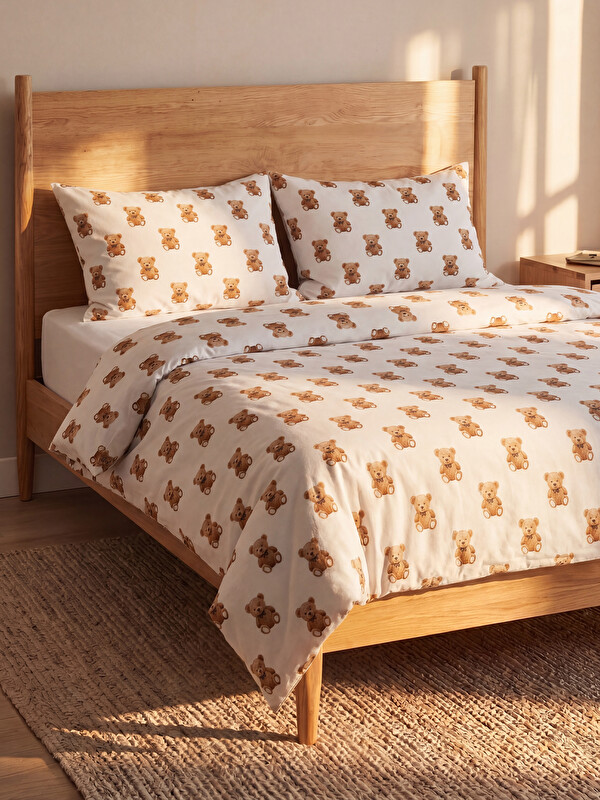 LCW HOME Set mbulesash dopio për jorgan me arush pelushi të stampuar
