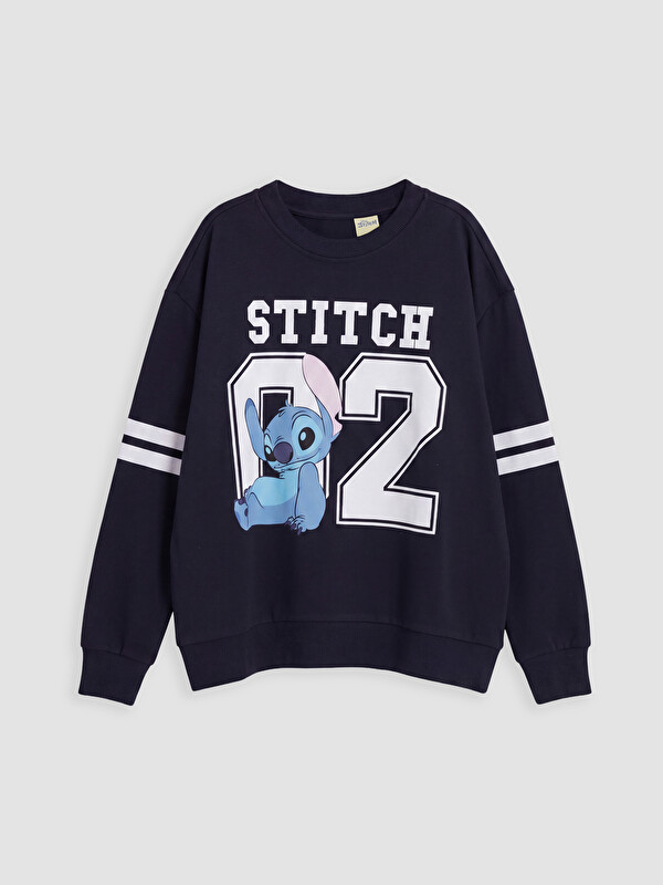 LCW Kids Stitch Baskılı Kız Çocuk Sweatshirt