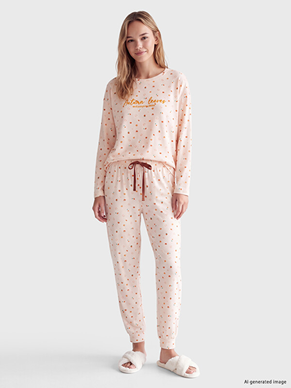 LCW DREAM Bisiklet Yaka Polar Kadın Pijama Takımı