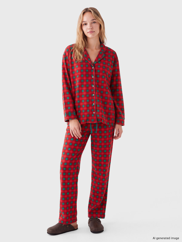 LCW DREAM Plaid Polar Women's Pyjamas Set