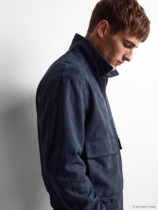 XSIDE Shirt Collar Men's Suede Coat
