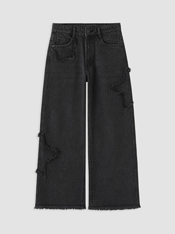LCW Kids Baggy Fit Embroidered Girls' Jeans