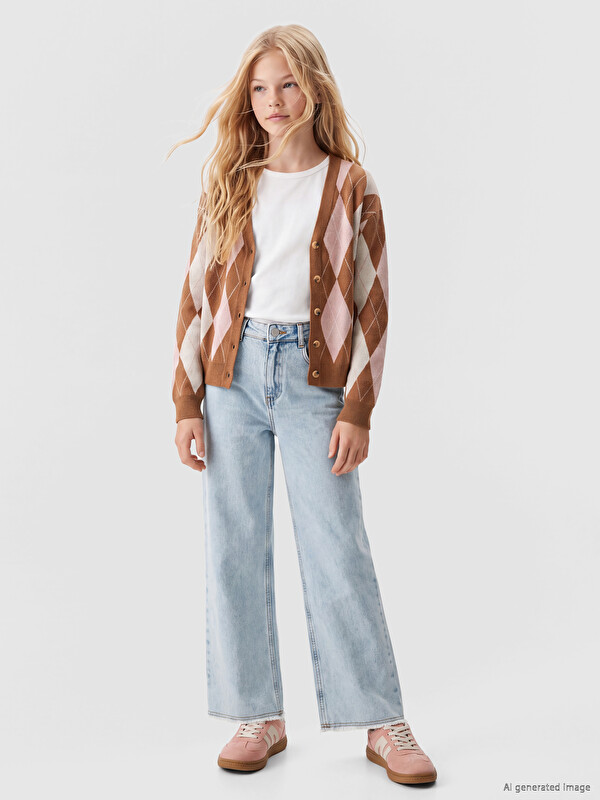 LCW Kids Wideleg Kız Çocuk Jean Pantolon
