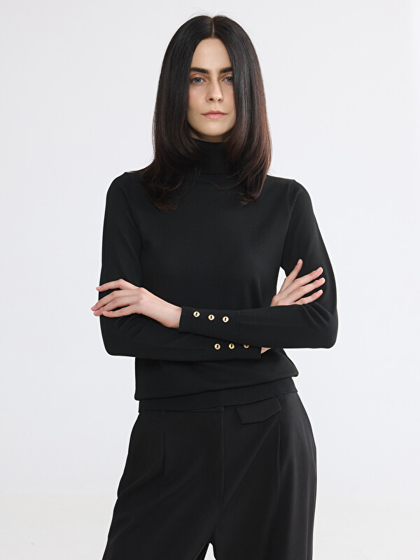 LCWAIKIKI Classic Pull-over en tricot à col roulé pour femme