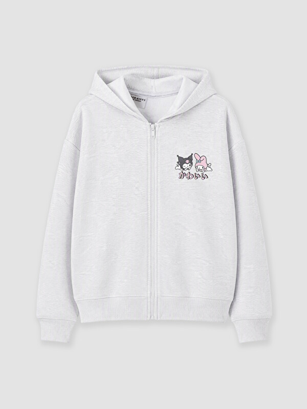 LCW Kids Kapüşonlu Hello Kitty Baskılı Kız Çocuk Sweatshirt