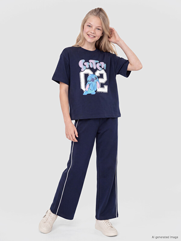LCW Kids Stitch Printed Girls' Set