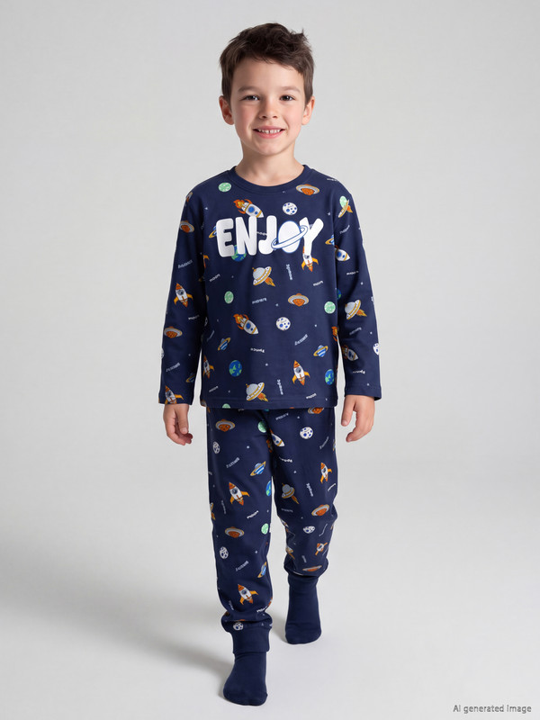 LCW Kids Printed Boys' Pyjamas Set