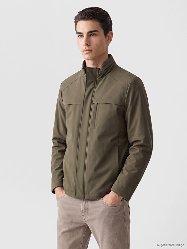 LCWAIKIKI Classic Regular Fit Mock Neck Men's Puffer Coat